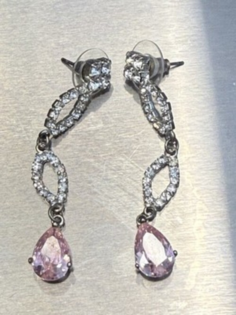 Pink Gemstone Dangle Earrings